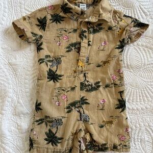 Old Navy Kids Tan Jungle Print Romper
